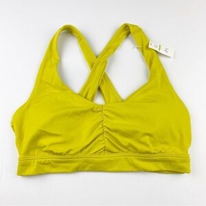 Aerie Offline Real Me Ruched Sports Bra Yellow Green Size M NWT